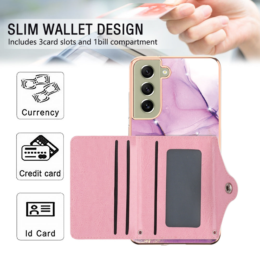 YB Leather Coating Series-9 for Samsung Galaxy S21 FE 5G Case IMD Pattern Card Holder Phone Back Cover YB Leather Coating Series-9 for Samsung Galaxy S21 FE 5G Case IMD Pattern Card Holder Phone Back Cover